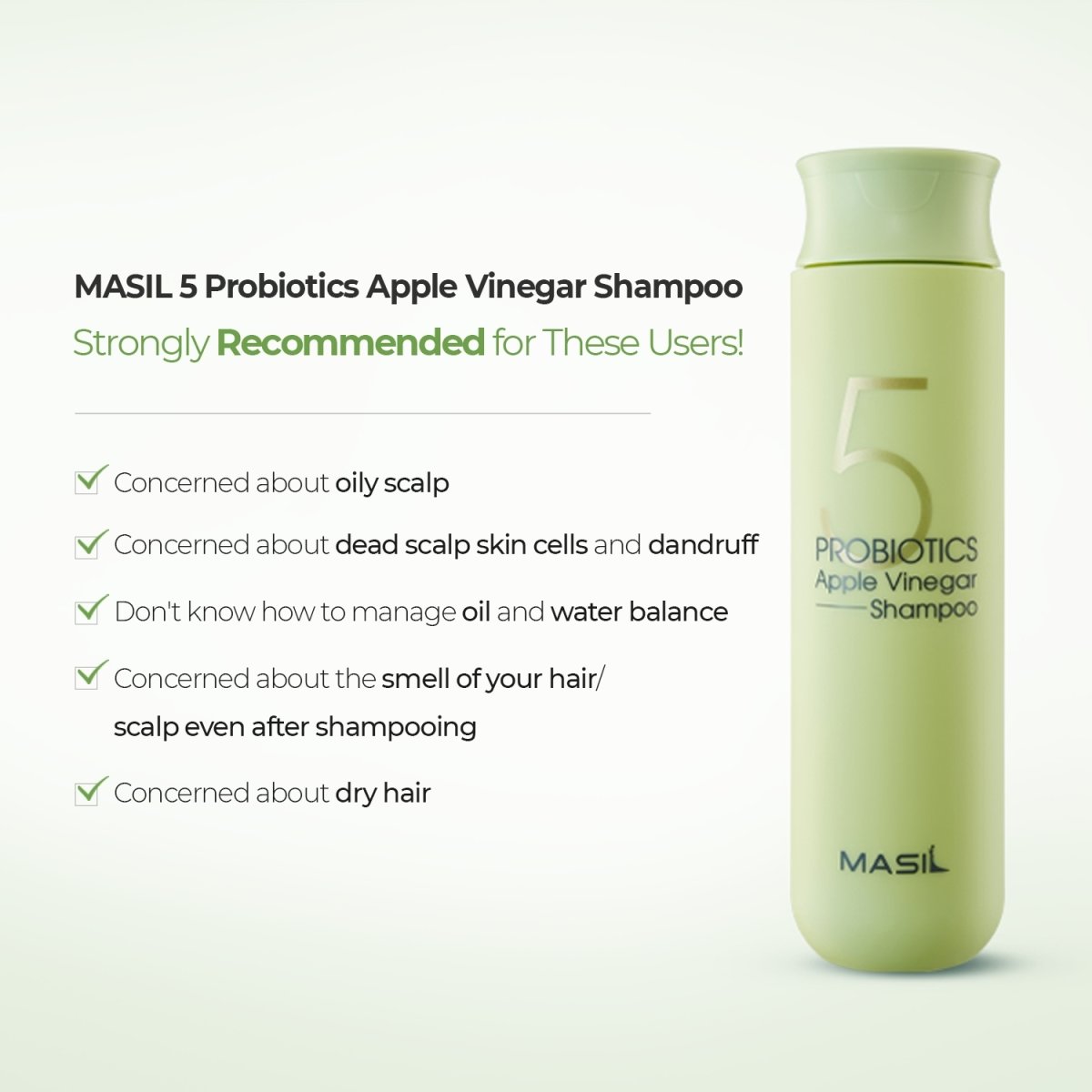 MASIL - Probiotics Apple Vinegar Shampoo - Stellar K-Beauty